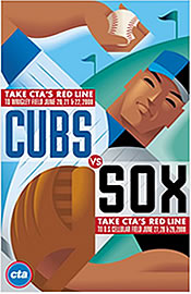 2008 CTA Red Line Crosstown Classic poster by Steve Musgrave